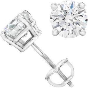 1 CT Platinum Earrings